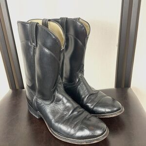 Laredo Men's Black Leather Cowboy Boots Size 10D